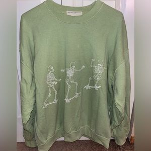 Urban outfitters project social t- skateboard skeletons crewneck